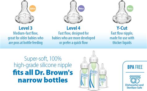 dr brown nipple|Dr. Browns Level 3 Narrow Baby Bottle Silicone。